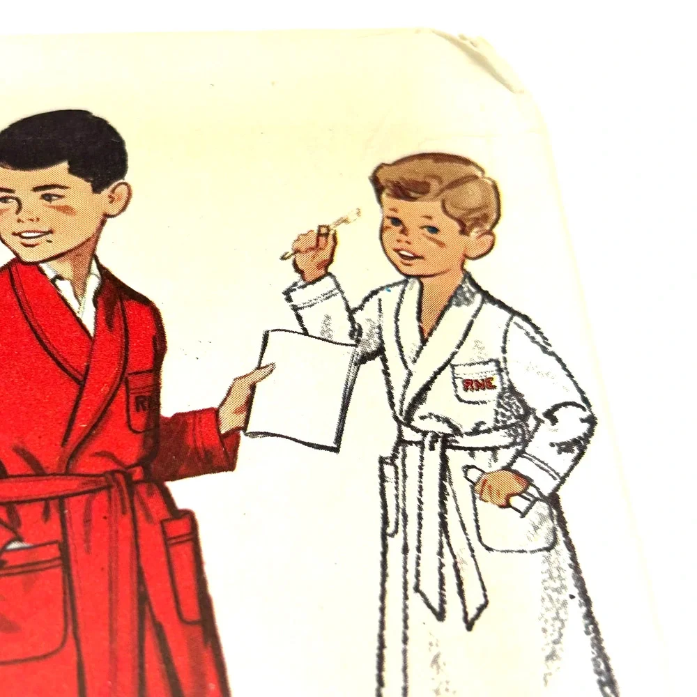 Simplicity Vintage 1960's‎ Pattern #4740 Boys Robe Size 8 Chest 26